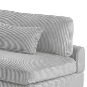 English Elm Bentley Modular Sectional Sofa and Loveseat Set with Ottoman — Corduroy Upholstery, Wood Frame Comfort Gray B009S01572