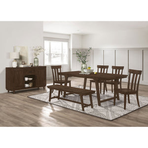 English Elm McCall Brown Oak 2-Door Server with Drawer, Rustic Farmhouse Sideboard 59" Wide, Felt-Lined Top B062P358301