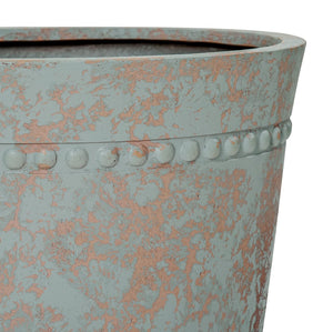 English Elm Polyresin Outdoor Garden Urn with Roman Column Base Antique European Terrace Planter N772P450054G