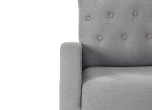 English Elm Classic Rocker Chair Diamond Button Tufted Fully Upholstered Rocking Seat with Plush Comfort and Stylish Exposed Legs Espresso,Steel Gray 30 L x 29 W x 20 H B011P375974