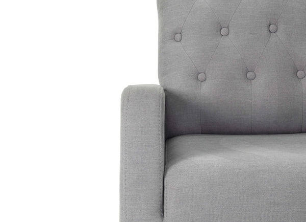 English Elm Classic Rocker Chair Diamond Button Tufted Fully Upholstered Rocking Seat with Plush Comfort and Stylish Exposed Legs Espresso,Steel Gray 30 L x 29 W x 20 H B011P375974