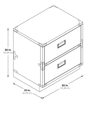 OSP Home Furnishings Wellington 2-Drawer Cabinet White