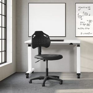 OSP Home Furnishings Armless Task Chair with Lumbar Support Urethane Seat for Modern Office Workstations KH81313