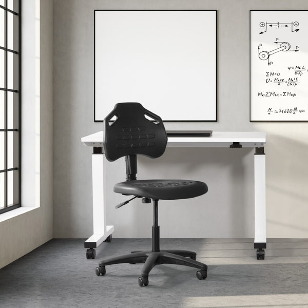 OSP Home Furnishings Armless Task Chair with Lumbar Support Urethane Seat for Modern Office Workstations KH81313