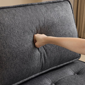 English Elm The dark gray modular linen sofa with solid wood frame — customizable, durable, Nordic style, perfect for small spaces W3612P395723