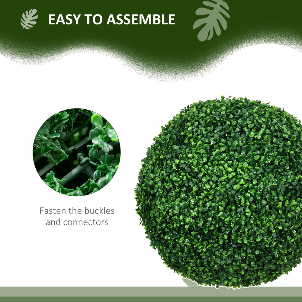 English Elm HOMCOM Realistic Set of 2 19.75" Boxwood Topiary Balls UV-Safe Outdoor Indoor Faux Plants Decor W2225P229587
