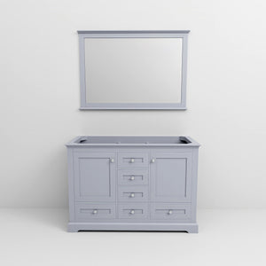 English Elm Dark Grey Double Bath Vanity 48-in W x 22-in D with 46-in Mirror, Wood, Fully Assembled, Spacious Storage B2731S00483