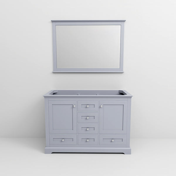 English Elm Dark Grey Double Bath Vanity 48-in W x 22-in D with 46-in Mirror, Wood, Fully Assembled, Spacious Storage B2731S00483