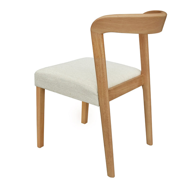 English Elm Christopher Knight Home® - Solid Rubber Wood Dining Chairs Set Of 2 - Natural Oak & Beige Upholstery For Modern Comfort N771P292085Q