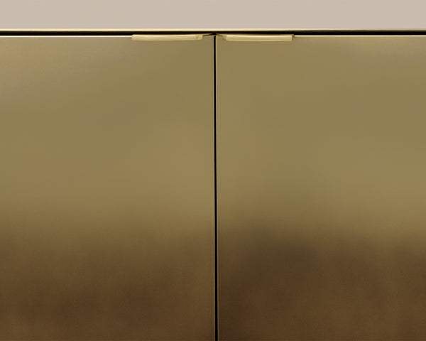 Sunpan Calvosa Sideboard - Captivating Ombre Design in Stainless Steel with Dark Bronze Finish, Handcrafted Elegance