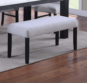 English Elm Modern Dining Table and 6 Side Chairs with Faux Marble Top, Sturdy Thick Legs, Sleek Contemporary Style Charcoal,White 17 L x 6 W x 42 H B011S01874