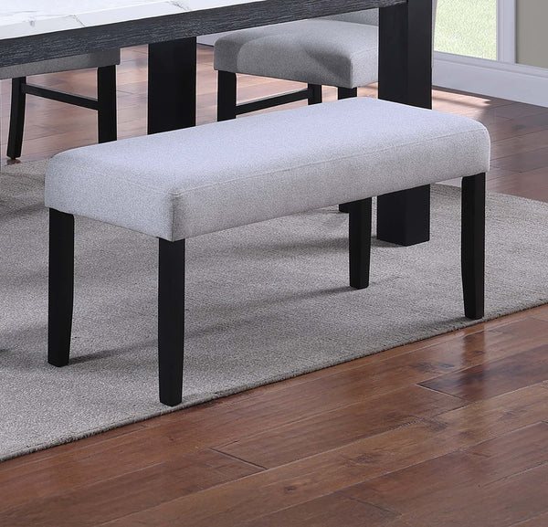 English Elm Modern Dining Table and 6 Side Chairs with Faux Marble Top, Sturdy Thick Legs, Sleek Contemporary Style Charcoal,White 17 L x 6 W x 42 H B011S01874