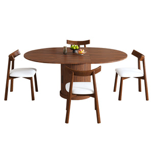 English Elm 59-inch Expandable Glass Top Dining Set Seats 8 with Upholstered Chairs X-base W2700S00113