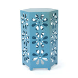 Christopher Knight Home® - Noble House - Giselle Indoor 14 Inch Matte Blue Iron Floral Side Table