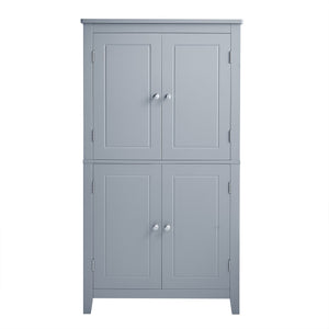 English Elm Elegant Bathroom Floor Storage Cabinet with 4 Doors, Adjustable Shelves, Anti-Tip Design, 28"L x 15"W Grey N725P188461E