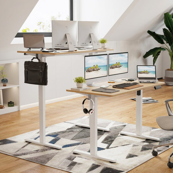 English Elm Stary Electric Adjustable Standing Desk – Ergonomic Sit-Stand Home Office Desk With Industrial Design T3623P339395-GIGA