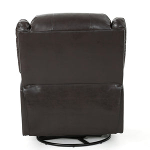English Elm Christopher Knight Home® - Brown PU Glider Recliner Swivel Chair with Manual Recline, Compact Plush Seating for Small Spaces 61368.00PU