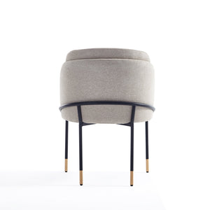 English Elm Flor Elegant Twill Weave Metal Dining Chair with High-Density Foam, Gold Ferrules, Fully Assembled Wheat B365P397762