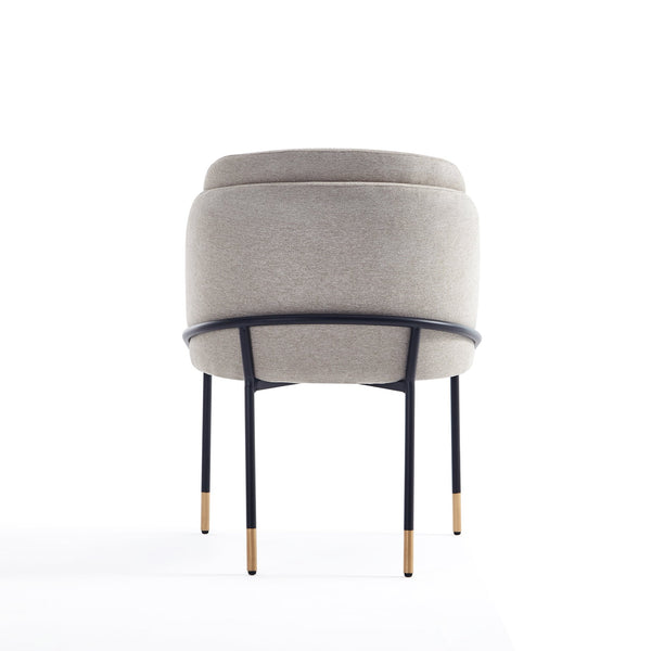 English Elm Flor Elegant Twill Weave Metal Dining Chair with High-Density Foam, Gold Ferrules, Fully Assembled Wheat B365P397762