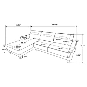 English Elm Granholm Teddy Bear Fabric Sectional Sofa with Curved Arms and Tapered Wood Legs B062S01454