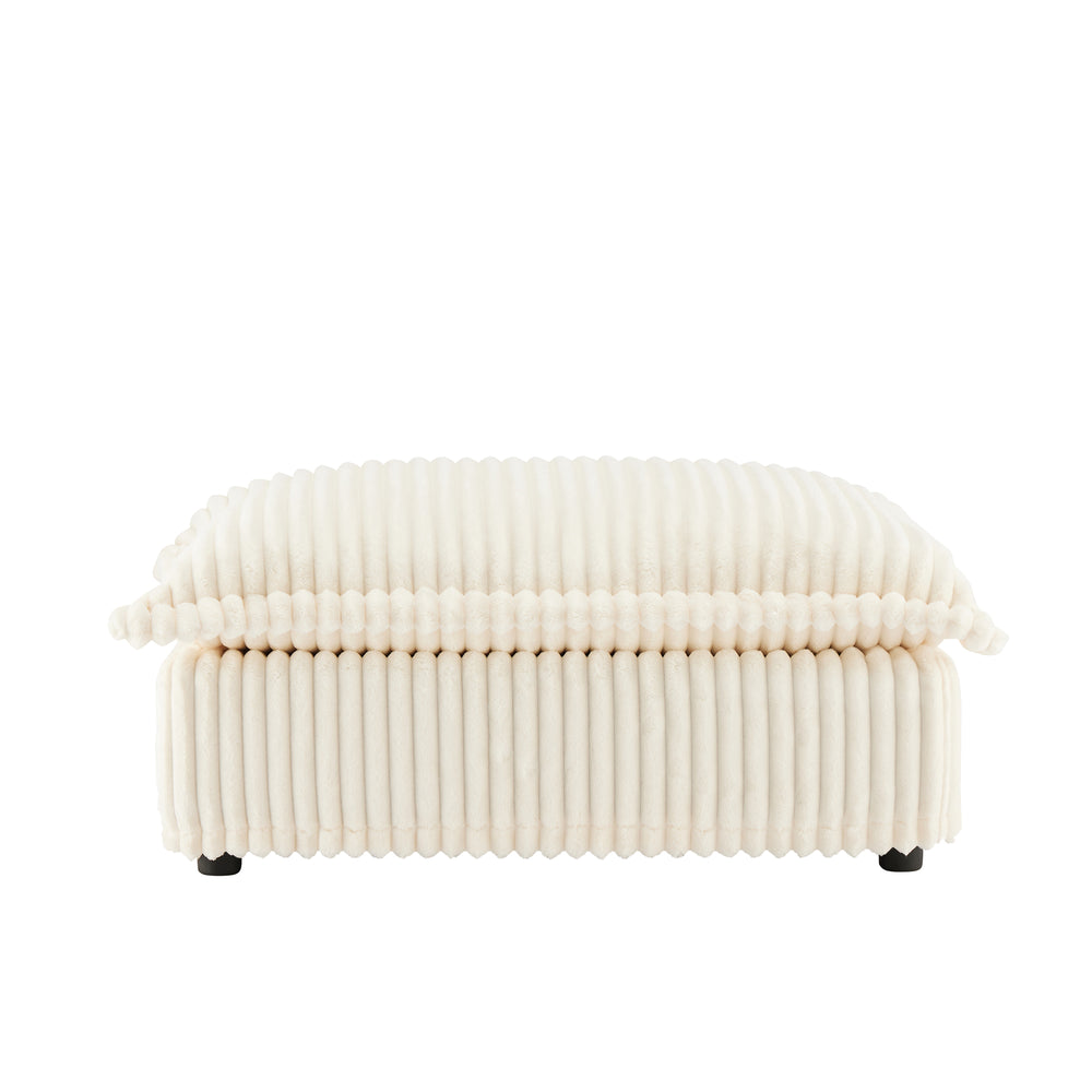 English Elm Koala Chenille Ottoman Plush High Density Foam Seating with Washable Cover W3041P240123