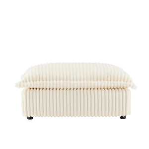 English Elm Koala Chenille Ottoman Plush High Density Foam Seating with Washable Cover W3041P240123