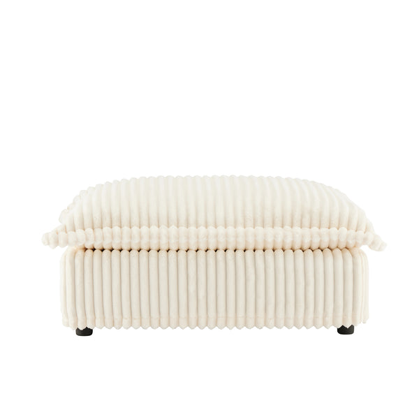 English Elm Koala Chenille Ottoman Plush High Density Foam Seating with Washable Cover W3041P240123