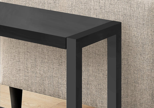 English Elm Accent Table Two Tier Narrow Black Laminate Metal Legs Modern Living Room Bedside B2710P218937