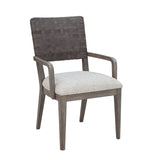 Scott Living Home Griffith Woven Back Arm Chair Gray with Light Wood Finish P367DJ271 Pulaski Furniture