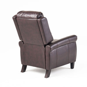 English Elm Christopher Knight Home® - Fabric Burgundy Recliner Chair Mid-Century PU Leather Pushback Sofa with Tufted Cushion, Compact Comfort 57574.00BDY