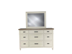 Parker House Americana Modern Bedroom 9 Drawer Dresser and Mirror Cotton Poplar Solids / Birch Veneers BAME-2131-2