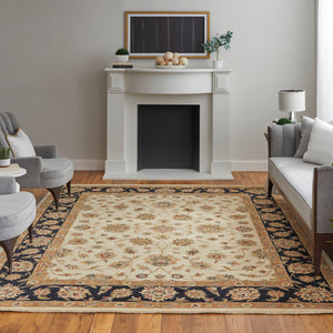 Feizy Rugs Wagner Hand Tufted Wool Oriental Rug - Durable, Stain-resistant Design Perfect For High-traffic Areas Tan,Brown,Black Wool Wgr8942fbgeblkf00