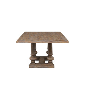 A.R.T. Furniture Architrave Trestle Dining Table – Elegant Almond Finish, Expandable From 96" To 136" For Gatherings! Brown Material, Pine Solids And Veneer,Resin 277238-2608