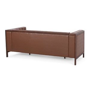 English Elm 3 Seater Mid-century Modern Sofa with Button Tufted Diamond Stitching and Rubberwood Frame 72144.00ACOGN_72144.00BCOGN