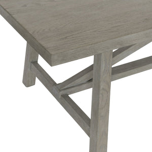 Bernhardt Bernhardt Albion Extendable Dining Table 88-124" Pewter White Oak Farmhouse With X-Stretcher Stability K1749