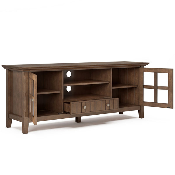 English Elm Acadian 60" Tv Media Stand - Handcrafted Rustic Natural Brown With Ample Storage & Cable Management B136P159685