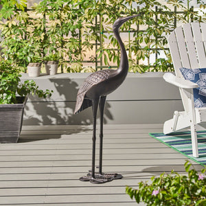 English Elm Christopher Knight Home® - Sunny Outdoor 43 Inch Aluminum Crane Set in Shiny Copper Antique Bronze Finish, Rust-Proof Garden Art Delight 62909.00SHNCOP