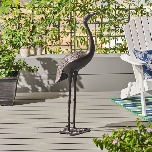English Elm Christopher Knight Home® - Sunny Outdoor 43 Inch Aluminum Crane Set in Shiny Copper Antique Bronze Finish, Rust-Proof Garden Art Delight 62909.00SHNCOP