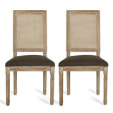 Christopher Knight Home® - Noble House - Regina French Country Wood and Cane Upholstered Dining Chair - Set of 2