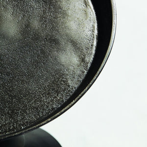 Bernhardt Bernhardt Mirabelle Cast Aluminum Round Chairside Table With Black Nickel Finish, Sculptural Pedestal (14.25"W X 20.25"H) 375162