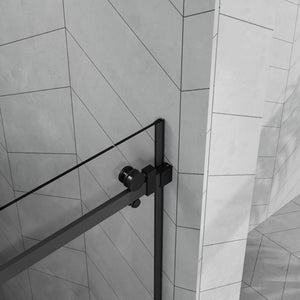 English Elm Goodyo 48"X72" Frameless Shower Door Combo With Acrylic Base, Tempered Glass & Matte Black Hardware W1223S00028
