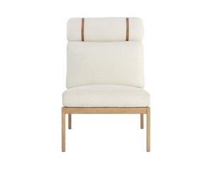 Sunpan ELANOR Lounge Chair - Plush Altro White Upholstery on Light Oak Frame for Stylish Comfort & Elegance 110042