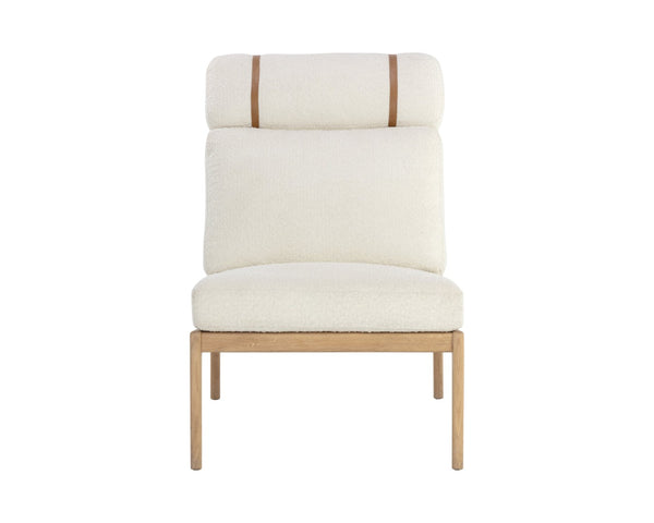 Sunpan ELANOR Lounge Chair - Plush Altro White Upholstery on Light Oak Frame for Stylish Comfort & Elegance 110042