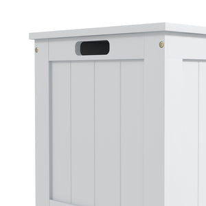 English Elm HOMCOM 29.9" Storage Chest Bench with Safety Hinges, 264lb Seat Capacity, White MDF Organizer W2225P173959