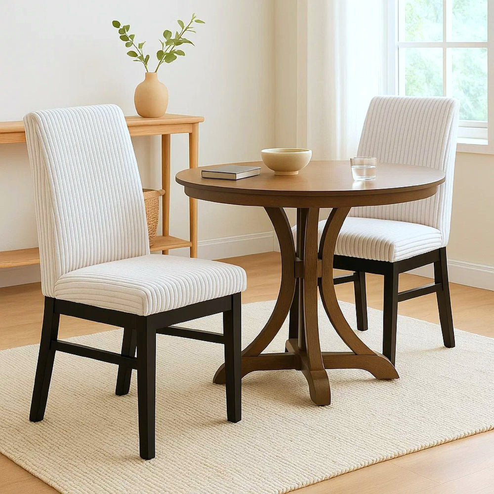 English Elm Haly Upholstered Dining Side Chairs Set of 2 Tapered Legs Contemporary Seating B056P417080