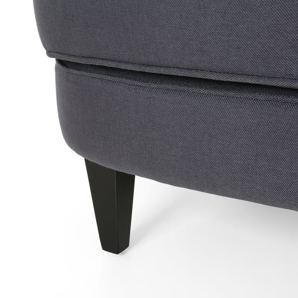 English Elm Christopher Knight Home® - CLUB Plush Fabric Club Chair and Ottoman Set with Birch Legs, Cozy 100% Polyester Upholstery Comfort Grey 33.75 L x 33.5 W x 31 H 67821.00GRY