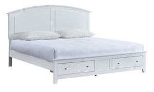 English Elm Hammond King Storage Bed with Panel Headboard Farmhouse Platform Frame Two Drawers White B078S00685