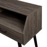 English Elm Walker Edison - Contemporary 2-Drawer Angled Entry Table – Slate Grey