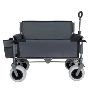 English Elm 3-in-1 Folding Wagon with Convertible Bench Seat Steel Frame 500lb All Terrain Gray W2932P390466