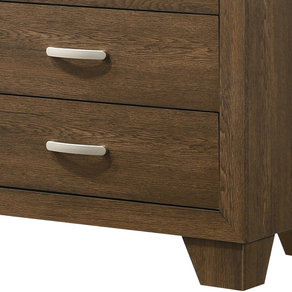 English Elm Miquell Modern Oak-Style Dresser with Six Smooth-Glide Drawers, Geometric Block Legs, Durable Finish Oak 63 L x 20 W x 33 H B2726P261893